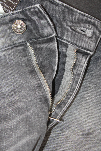 7 For All Mankind Mens Skinny Dark Gray Jeans Cotton Elastane High Rise Size 31