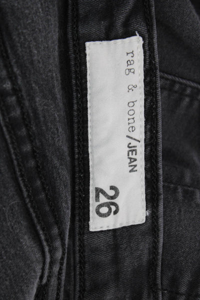 Rag & Bone Jean Women Skinny Ankle Black Jeans Size 26