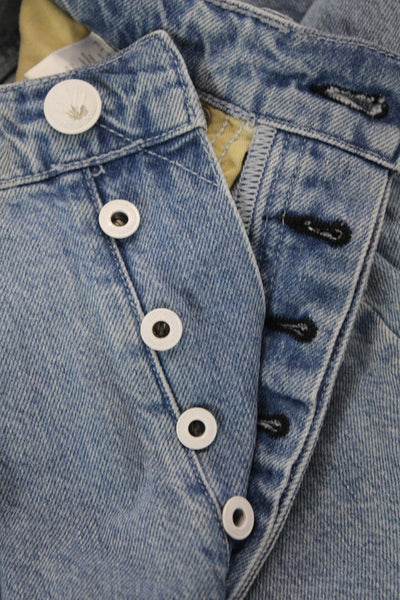 Rag & Bone Unisex Light Blue Cropped Straight Jeans Cotton High Rise Size 25