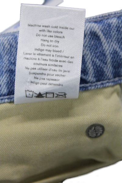 Rag & Bone Unisex Light Blue Cropped Straight Jeans Cotton High Rise Size 25