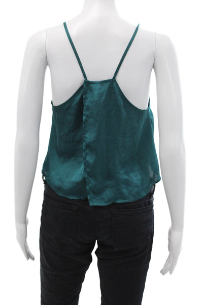 Intimately Free People Women Cropped Camisole V-Neck Green Petite Boho Size XS