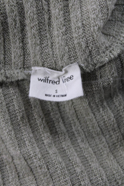 Wilfred Free Unisex Striped Mock Neck Pullover Sweater Beige Cotton Size S