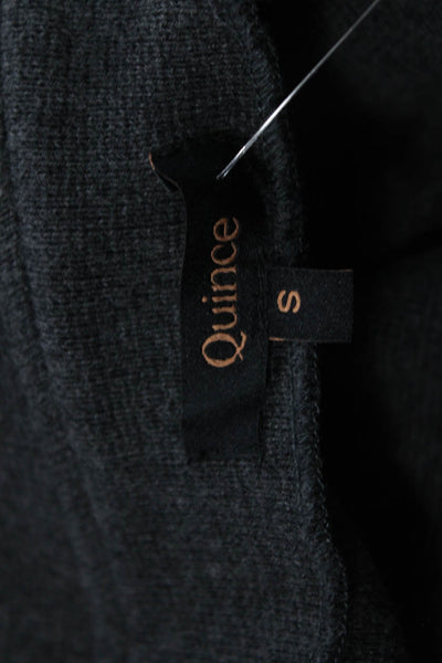 Quince Women Coatigan Dark Gray 100% Organic Cotton Collared 3/4 Sleeve Size S
