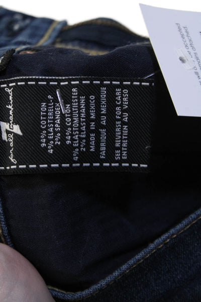 7 For All Mankind Women Dark Blue Wash Ankle Skinny Jeans Size 26