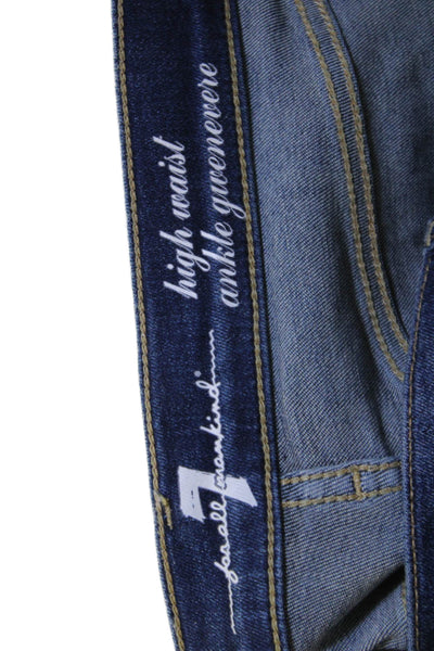 7 For All Mankind Women Dark Blue Wash Ankle Skinny Jeans Size 26