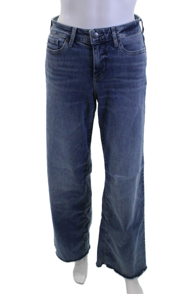 NYDJ Women Wide-Leg Blue Jeans Mid Rise Petite Size 0