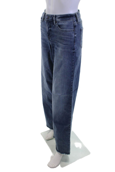 NYDJ Women Wide-Leg Blue Jeans Mid Rise Petite Size 0