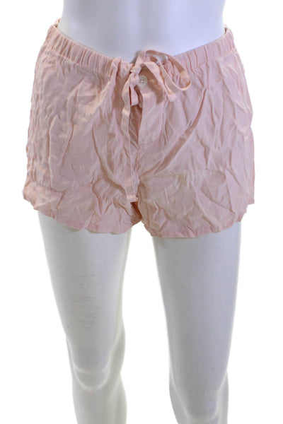 Sleepy Jones Womens Drawstring Silk Sleep Shorts Pale Pink Size Extra Small