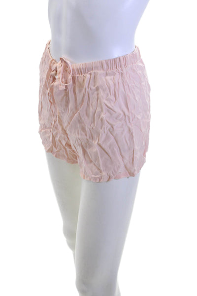Sleepy Jones Womens Drawstring Silk Sleep Shorts Pale Pink Size Extra Small