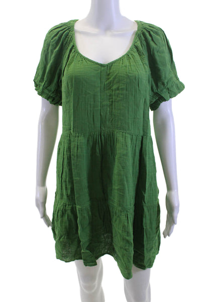 Velvet by Graham & Spencer Women Green Trapeze Dress V-Neck Size XS