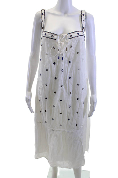Velvet by Graham & Spencer Women Maxi Sundress White Square Neck Cotton Size XS