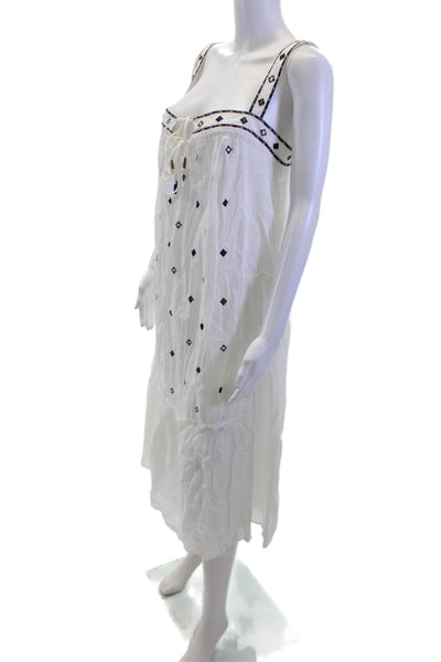 Velvet by Graham & Spencer Women Maxi Sundress White Square Neck Cotton Size XS