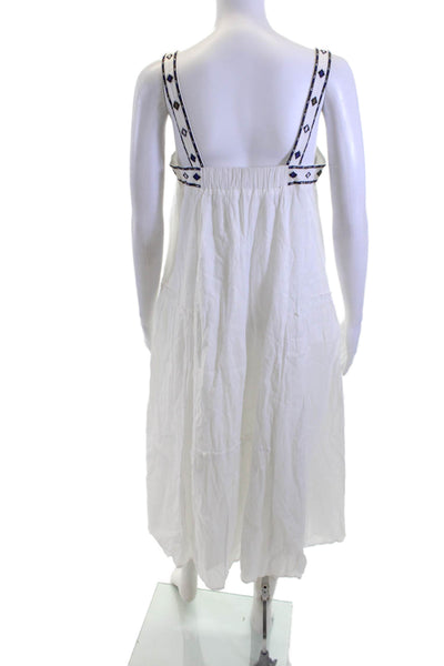 Velvet by Graham & Spencer Women Maxi Sundress White Square Neck Cotton Size XS