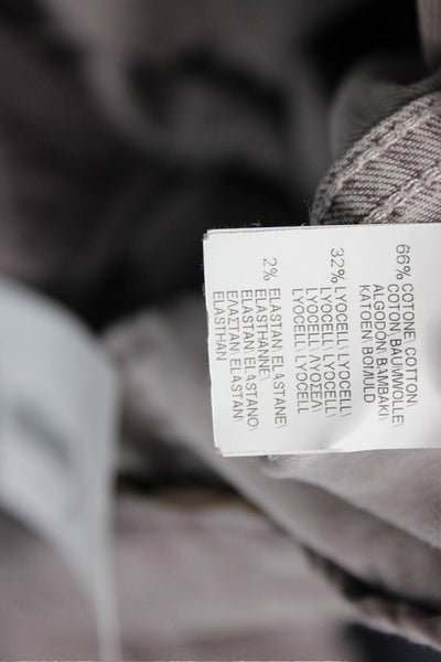 Brunello Cucinelli Women Gray Cropped Ankle Pants Mid Rise Button Size 2