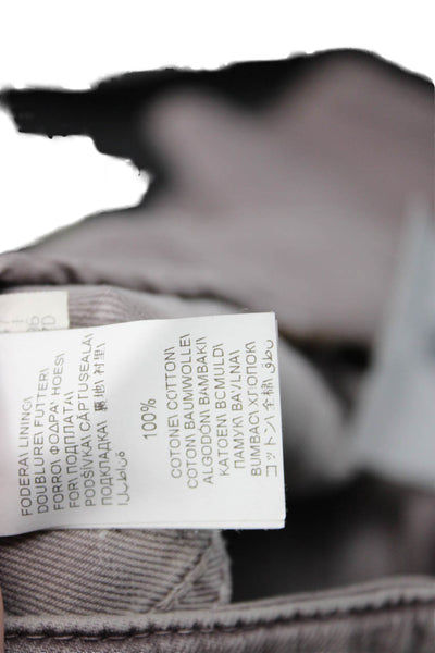 Brunello Cucinelli Women Gray Cropped Ankle Pants Mid Rise Button Size 2