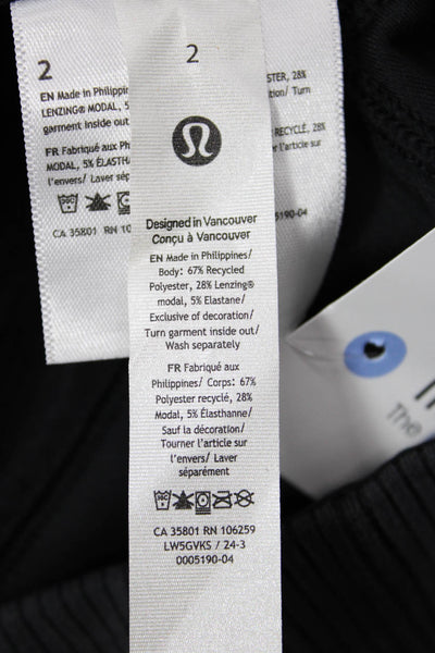 Lululemon Women Black Striped Cropped Pants Size 2