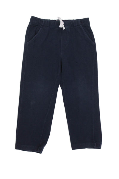 Il Gufo Boys Cotton Drawstring Waist Casual Pants Dark Blue Size 3T