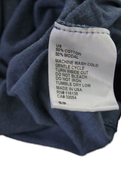 Soul Cycle Women Blue Graphic Bohemian Basic Tank Round Neck Size S