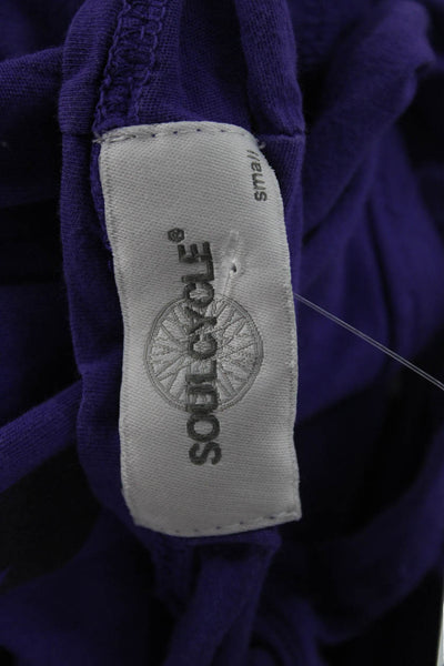 Soul Cycle Women Purple Graphic Cotton Crew Neck Tank Size S