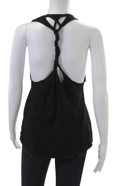 Soul Cycle Women Black Cotton Graphic Tank Sleeveless Round Neck Sports Size S