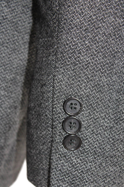 Tallia Men Gray Herringbone Wool Blend Blazer Button Collared Size 36