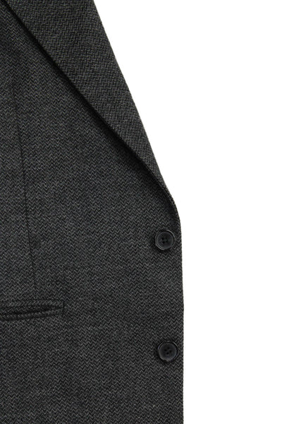 Tallia Men Gray Herringbone Wool Blend Blazer Button Collared Size 36