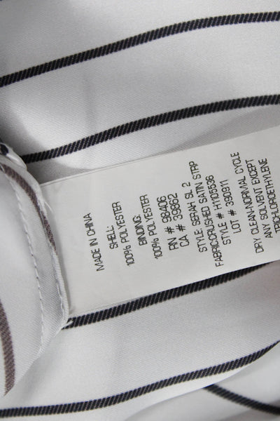 Theory Women Tunic Sleeveless Striped White Blouse Size S