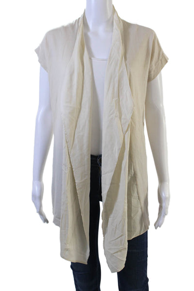 Rivamonti Women Beige Short Sleeve Cotton Blend Sweater Bohemian Size S
