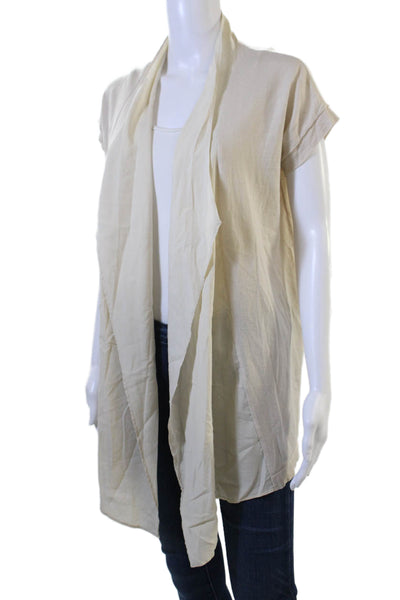 Rivamonti Women Beige Short Sleeve Cotton Blend Sweater Bohemian Size S