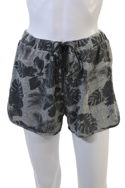 Z Supply Unisex Gray Floral Sweat Shorts Drawstring Size M
