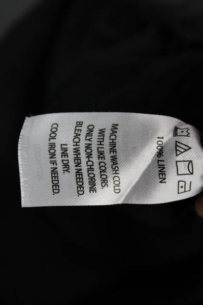 Saks Fifth Avenue Unisex Black Linen Cargo Shorts Size S