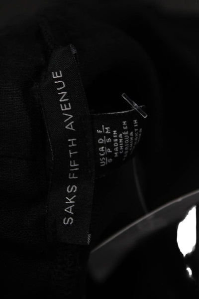 Saks Fifth Avenue Unisex Black Linen Cargo Shorts Size S