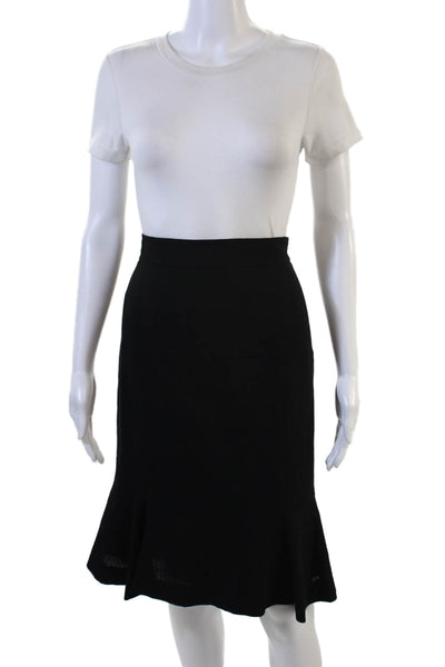 Moschino Cheap & Chic Women A-Line Flare Virgin Wool Black Skirt Size 8
