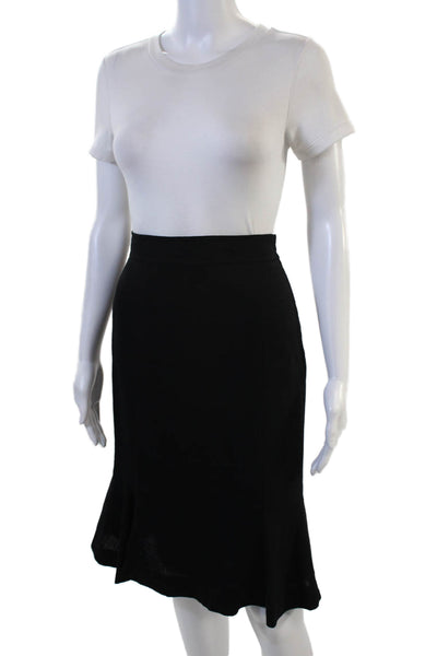 Moschino Cheap & Chic Women A-Line Flare Virgin Wool Black Skirt Size 8