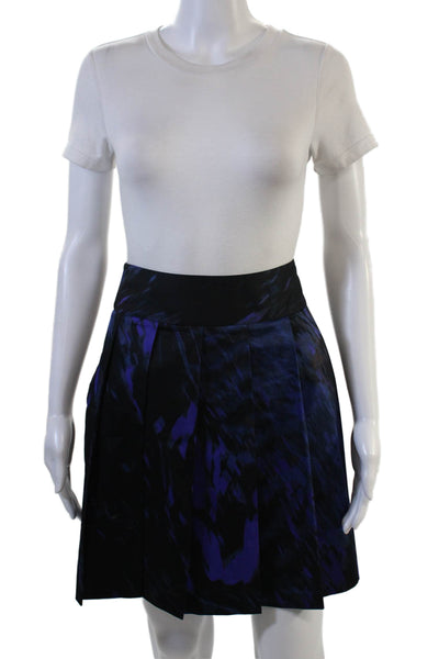 Theory Women Black Virgin Wool Pleated A-Line Knee-Length Skirt Size 4