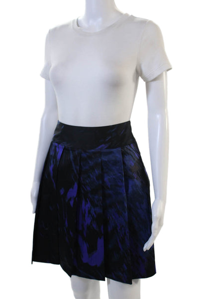 Theory Women Black Virgin Wool Pleated A-Line Knee-Length Skirt Size 4