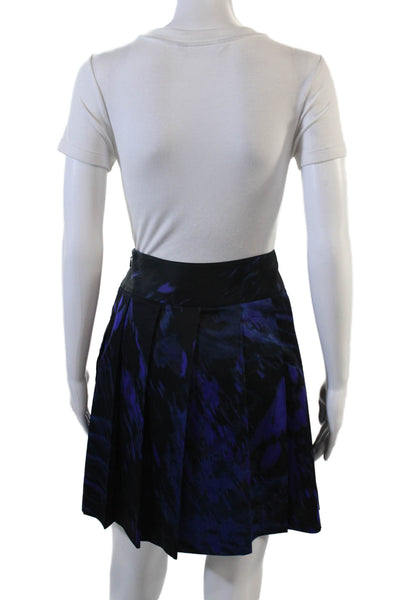 Theory Women Black Virgin Wool Pleated A-Line Knee-Length Skirt Size 4