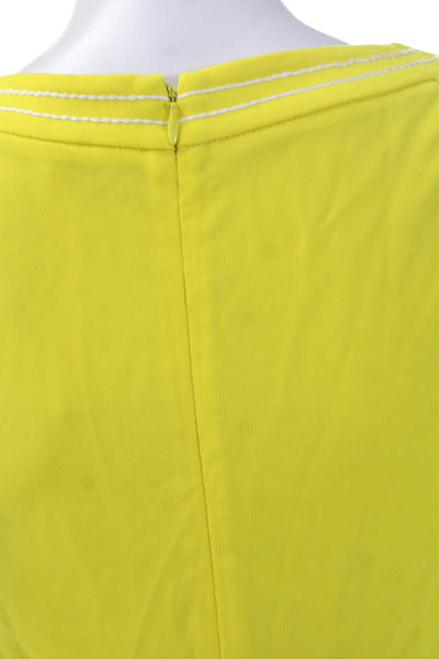 Dsquared2 Women Bodycon Pencil Dress Yellow Sleeveless Crew Neck Size M