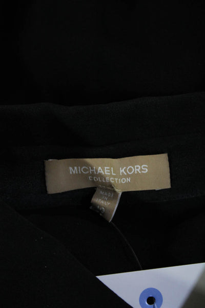 Michael Kors Collection Womens Black Cotton Buttonup Blouse Long Sleeve Size 10