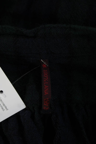 Daniela Gregis Women Tunic Dark Blue Plaid 3/4 Sleeve 100% Lana Bohemian Size 2
