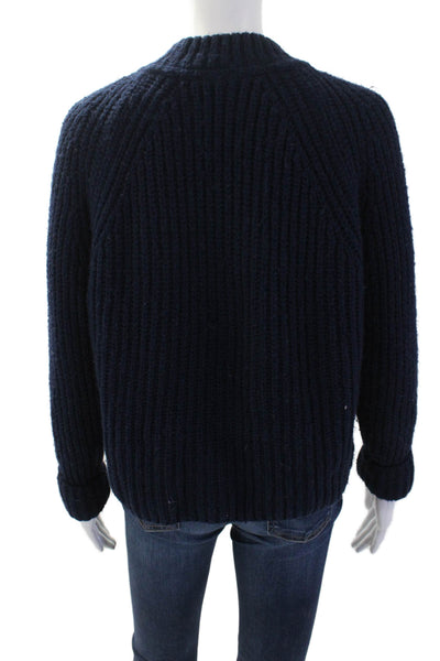 Topshop Women Dark Blue Crew Neck Pullover Sweater Long Sleeve Acrylic Size 4