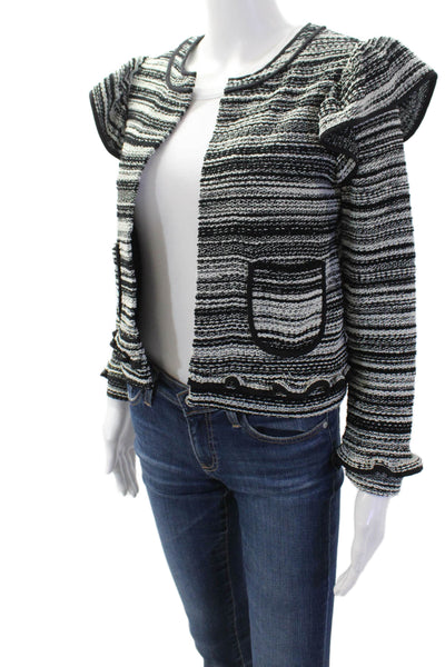 Club Monaco Women Black Striped Blazer Long Sleeve Size XS