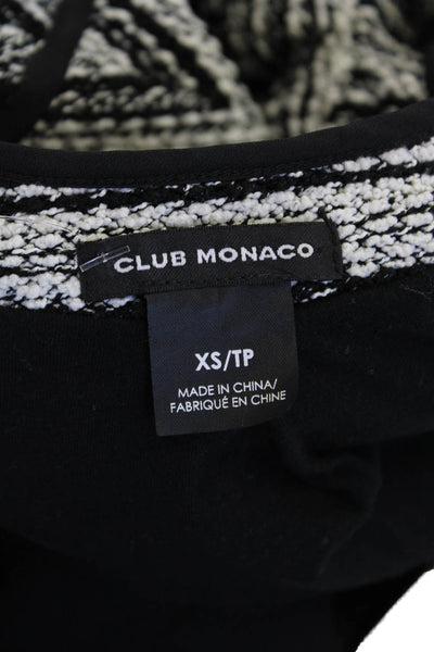 Club Monaco Women Black Striped Blazer Long Sleeve Size XS