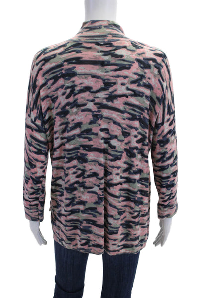 Kokun Womens Black Camo Mock Neck Long Sleeve Top Bamboo-Cashmere Size S