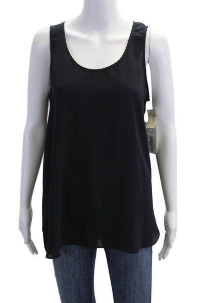 Lola & Sophie Women Black Basic Sleeveless Round Neck Tank Size M