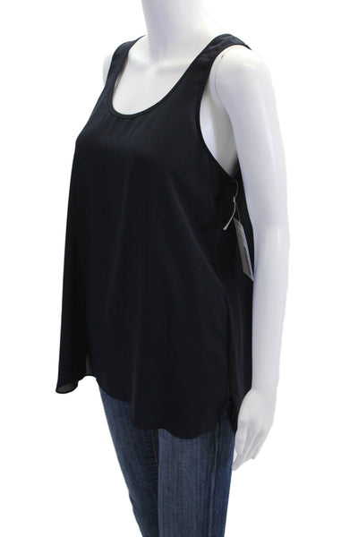 Lola & Sophie Women Black Basic Sleeveless Round Neck Tank Size M