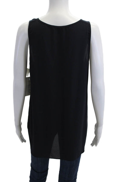 Lola & Sophie Women Black Basic Sleeveless Round Neck Tank Size M