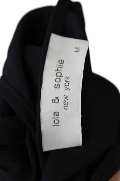 Lola & Sophie Women Black Basic Sleeveless Round Neck Tank Size M