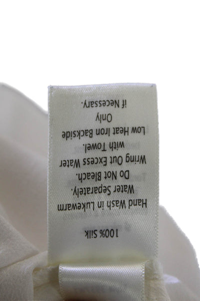 Ecru Women Basic Sleeveless Silk Blouse White Size L