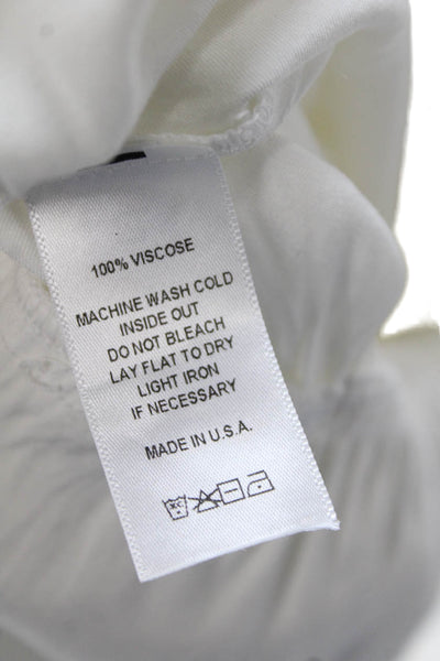 Designer Womens White V-Neck Sleeveless Romper 100% Viscose Size S